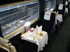 First class train carriage