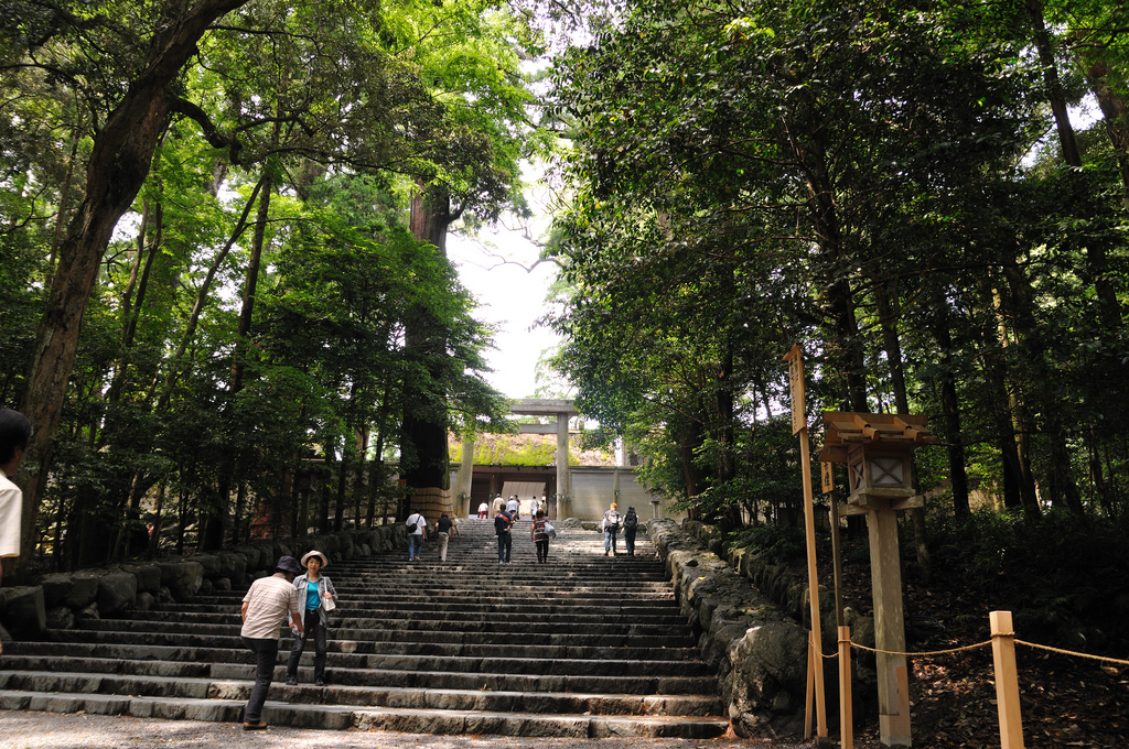 The stairs leading to the Ise Shrines